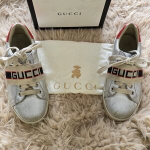 Gucci White and Red Sneakers